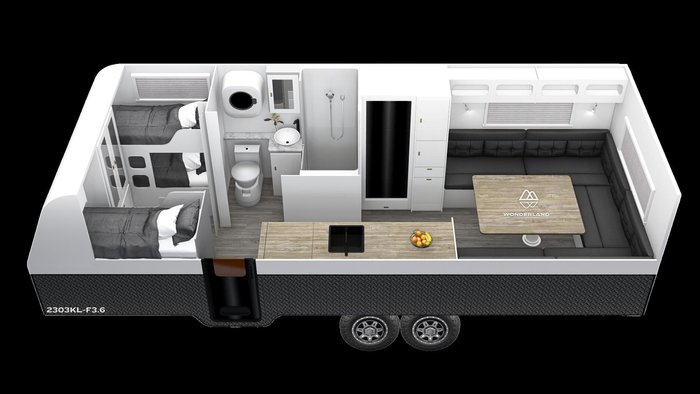 2025 Wonderland RV Amaroo Quad Bunk With Electric Lift Up King Bed