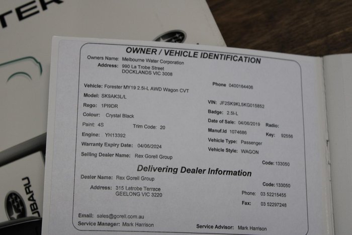 2019 Subaru Forester 2.5i-L S5 MY19 AWD Crystal Black