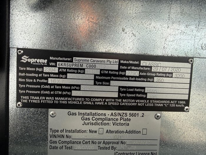 2020 Supreme Classic Tourer