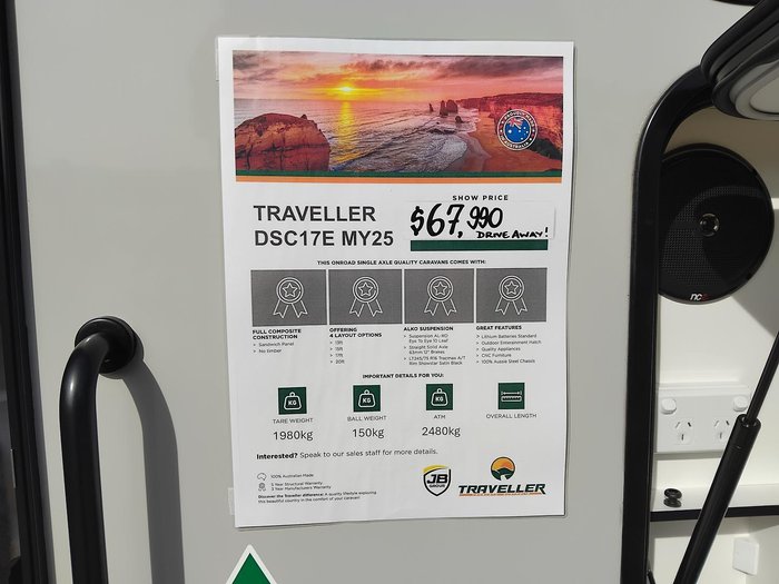 2025 Traveller Destination Cruise 17Ft Couples Semi Off-Road Full Composite