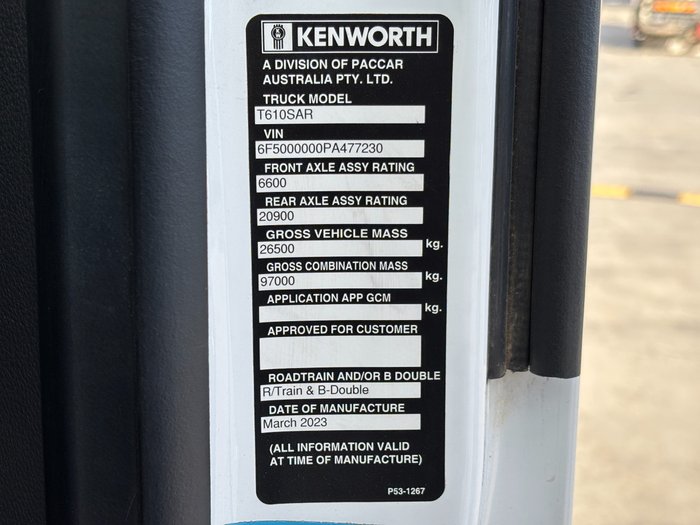 2023 Kenworth T610SAR WHITE