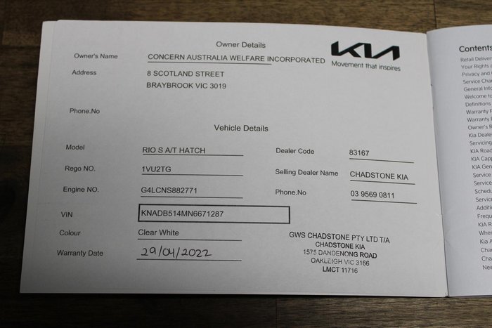 2022 Kia Rio S YB MY22 Clear White