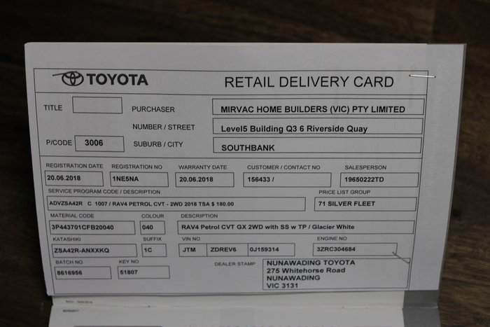 2018 Toyota RAV4 GX ZSA42R Glacier White