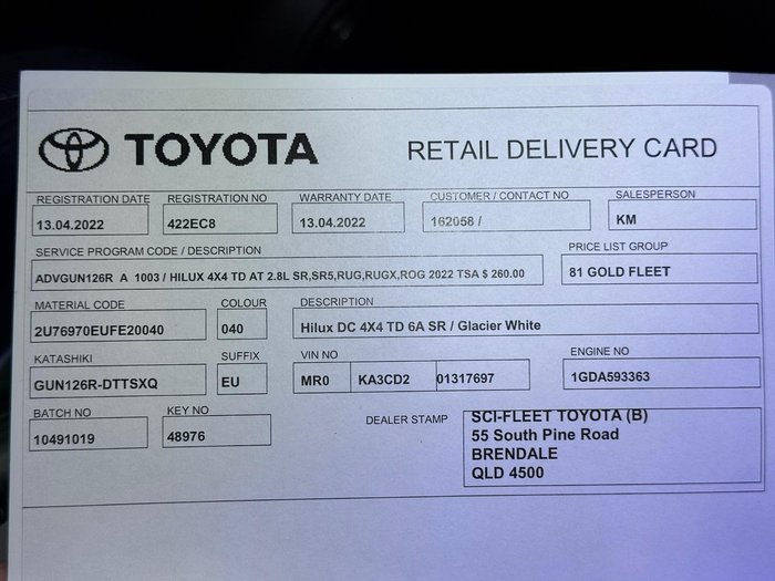 2022 Toyota Hilux SR