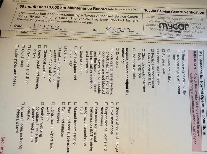 2012 Toyota Corolla Ascent Sport ZRE182R Tidal Blue