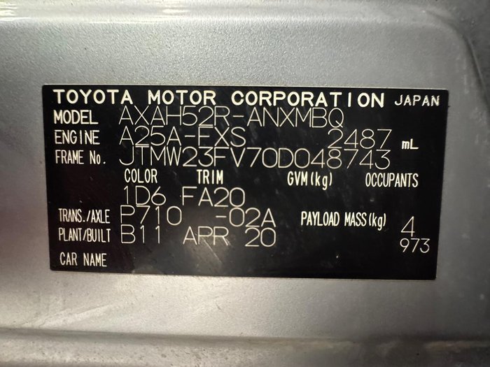 2020 Toyota RAV4 GXL AXAH52R Silver Sky
