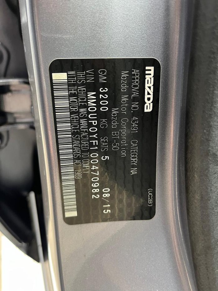 2015 Mazda BT-50 XTR Hi-Rider UP 4x2 Titanium Grey
