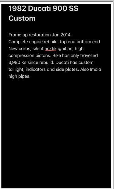 1982 Ducati 900SS 900 White