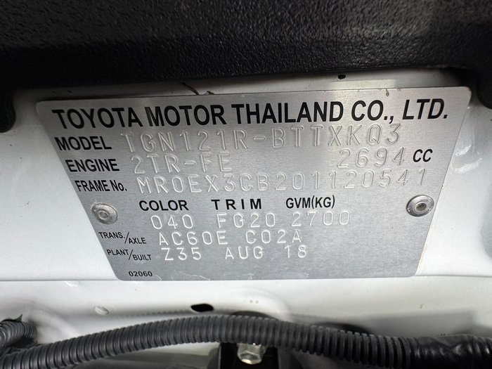 2018 Toyota Hilux Workmate