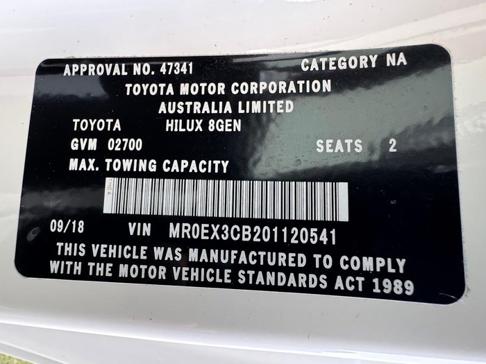 2018 Toyota Hilux Workmate