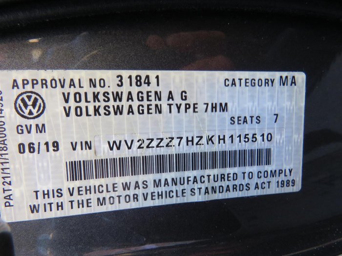 2019 Volkswagen Multivan TDI340 Comfortline T6 MY19 Indium Grey