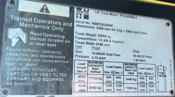 2008 Hyster H12.00Xm-6