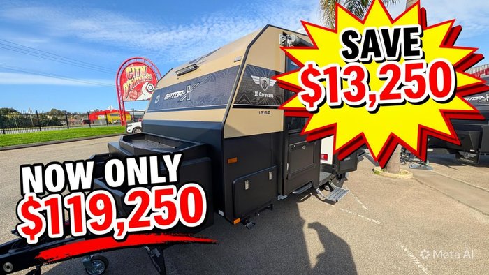 2025 JB Caravans 18' Gator X Triple Bunk Save $13,250 Was $132,500