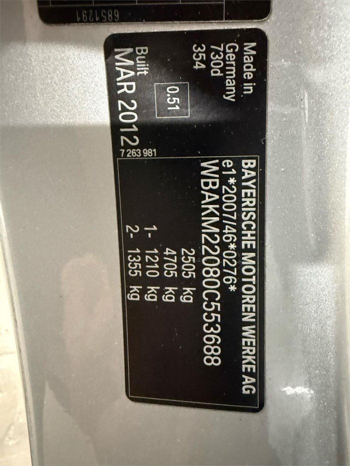 2012 BMW 7 Series 730d