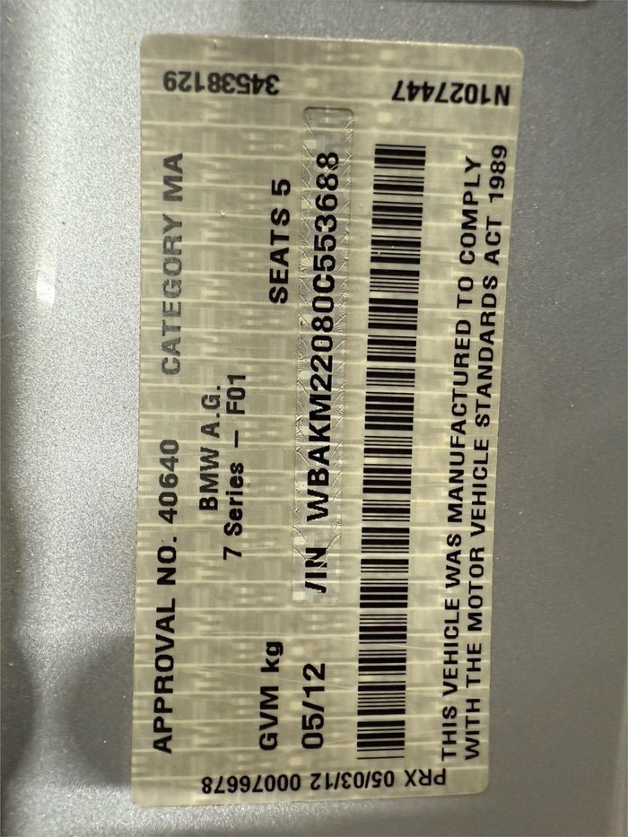 2012 BMW 7 Series 730d