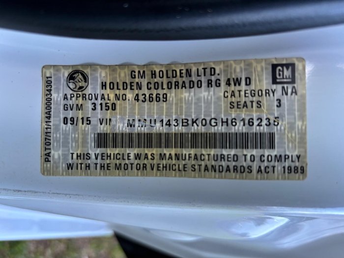 2015 Holden Colorado DX