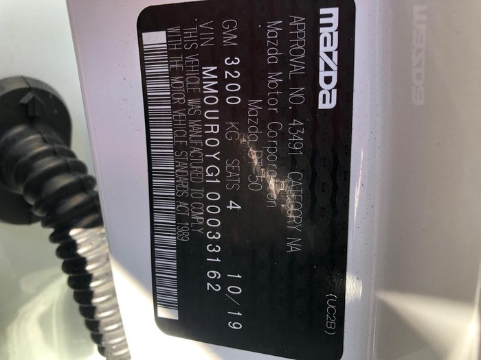 2019 Mazda BT-50 XT Hi-Rider UR 4x2 Cool White