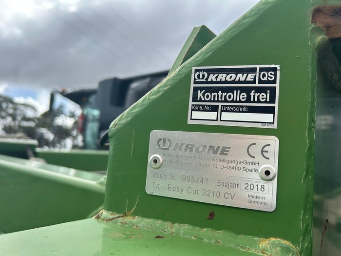 2018 Krone Easycut 3210 Cv Mower Conditioner