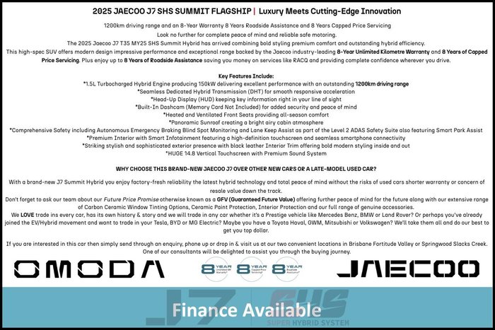 2025 Jaecoo J7 SHS Summit