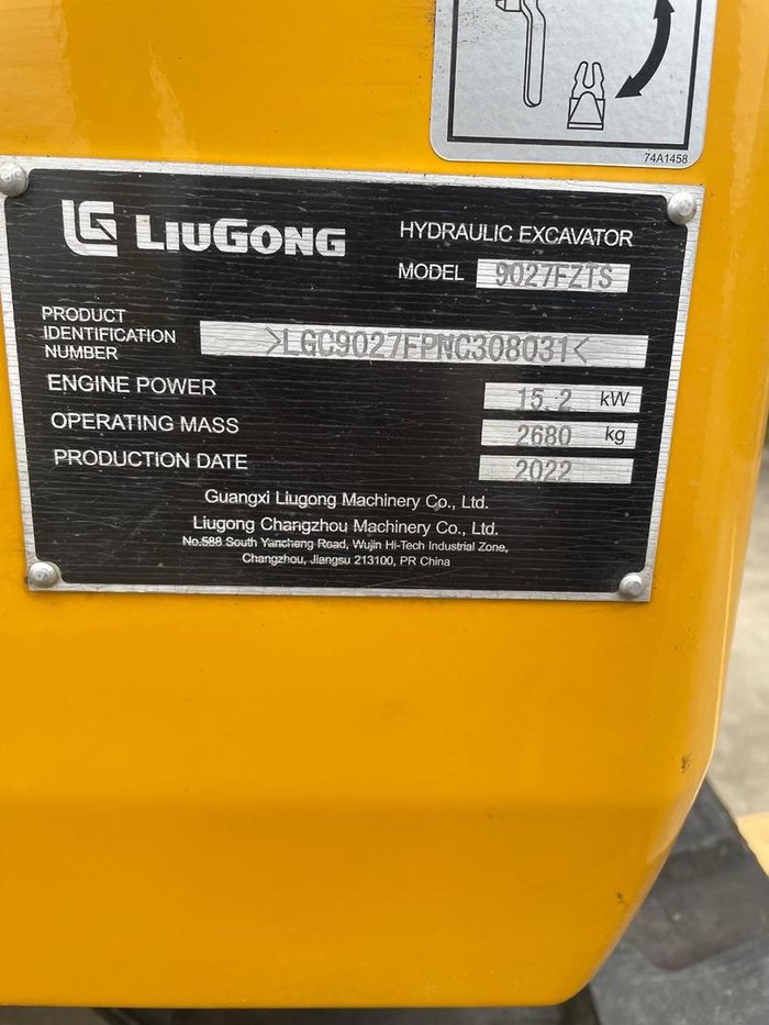 2022 Liugong 9027F Yellow