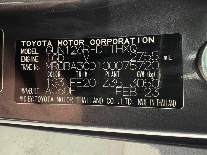 2023 Toyota Hilux SR5 GUN126R 4X4 Dual Range Graphite