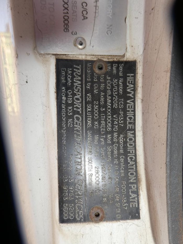 2012 Hino 500 Series