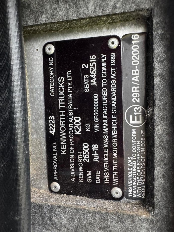 2018 Kenworth K200 Aerodyne Big Cab k200 AERODYNE BIG CAB