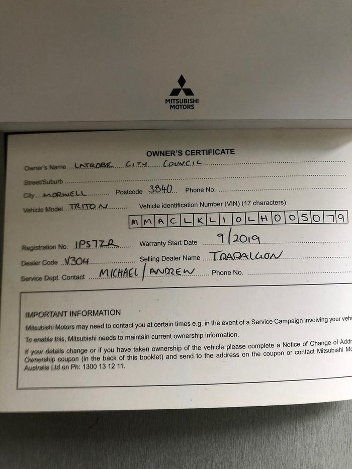 2019 Mitsubishi Triton GLX+ MR MY20 4X4 Dual Range White