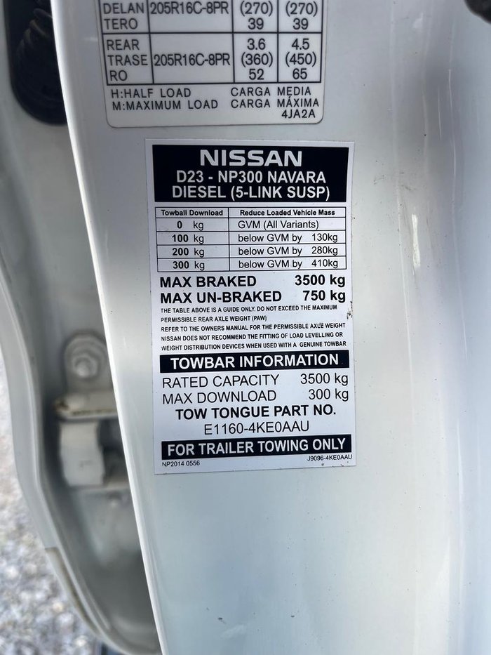 2017 Nissan Navara RX D23 Series 2 4x2 Polar White