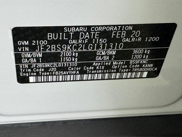 2020 Subaru Outback 2.5i-X