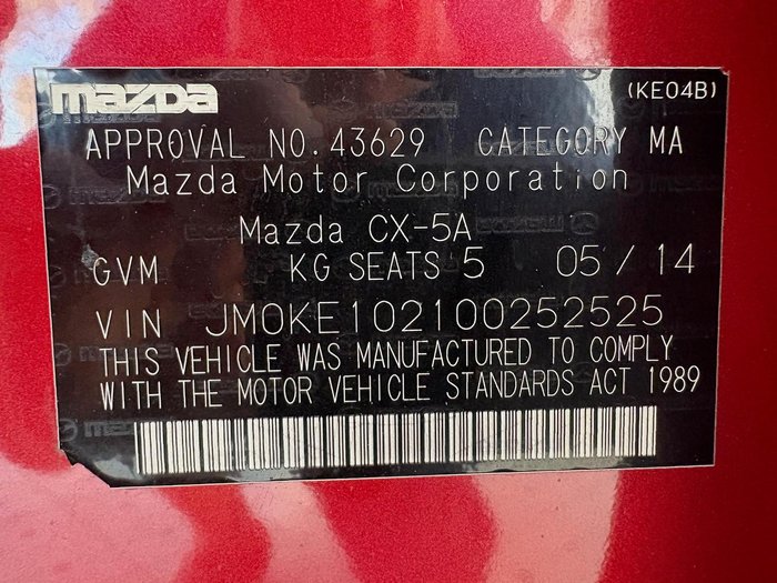 2014 Mazda CX-5 Akera KE Series MY14 AWD Soul Red