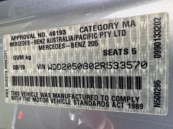 2019 Mercedes-Benz C-Class C200