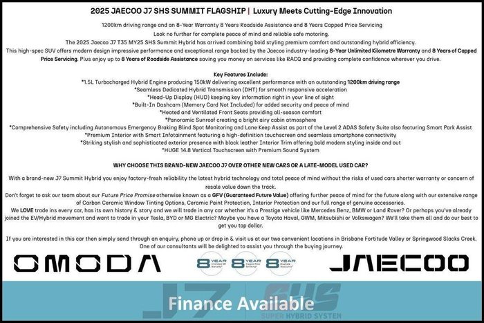 2025 Jaecoo J7 SHS Summit