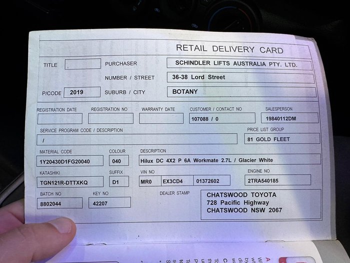 2018 Toyota Hilux Workmate