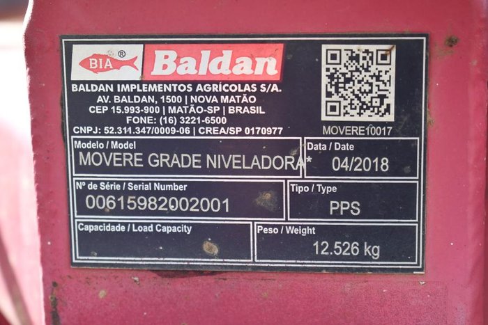 2018 Baldan 124 Plate 12M Red