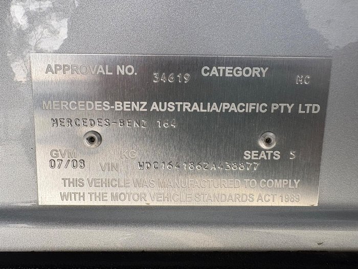 2008 Mercedes-Benz M-Class ML350 Luxury W164 MY08 4X4 Constant Iridium Silver