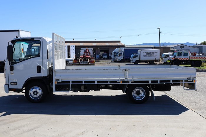 2021 Isuzu N Series NNR 45-150 Steel Tray with Drop Sides White