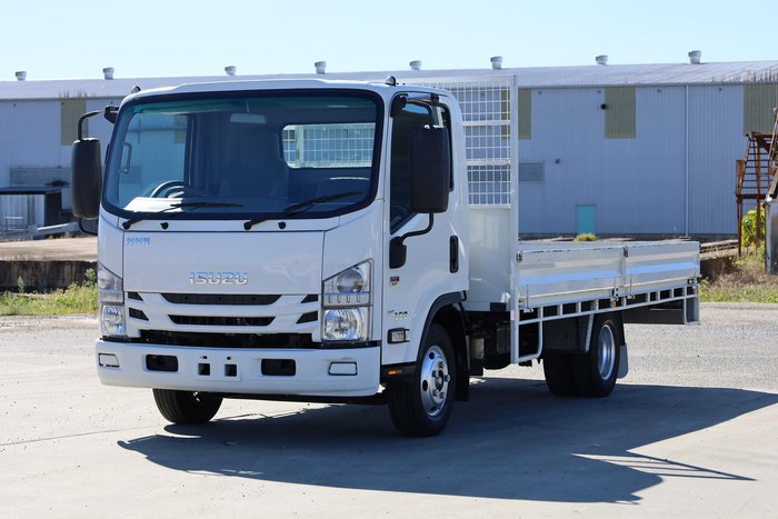 2021 Isuzu N Series NNR 45-150 Steel Tray with Drop Sides White