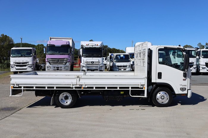 2021 Isuzu N Series NNR 45-150 Steel Tray with Drop Sides White
