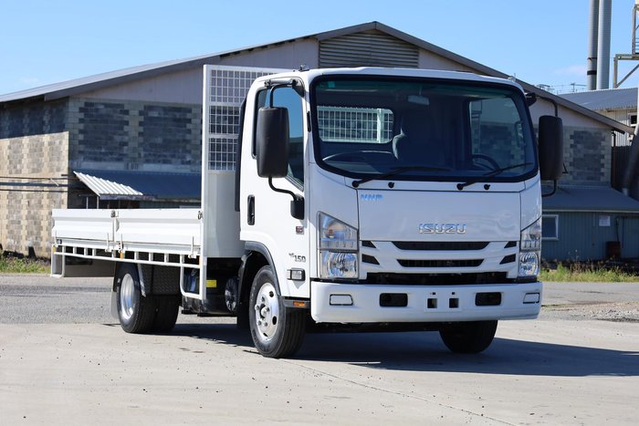 2021 Isuzu N Series NNR 45-150 Steel Tray with Drop Sides White