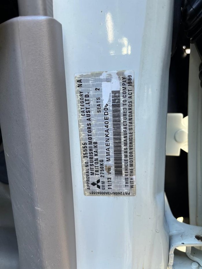 2013 Mitsubishi Triton GL MN MY14 4x2 White