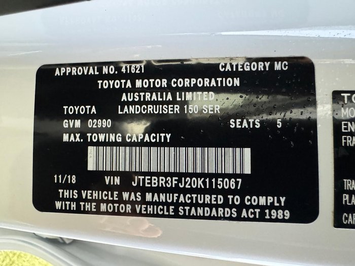 2018 Toyota Landcruiser Prado GX