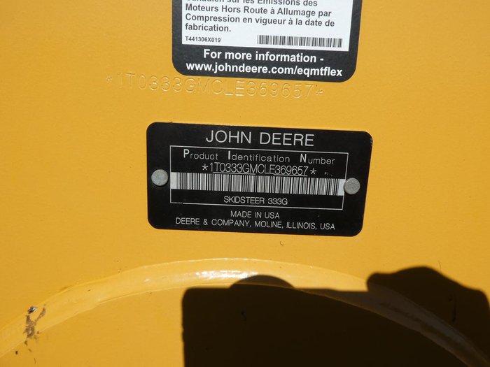 2020 John Deere 333G YELLOW