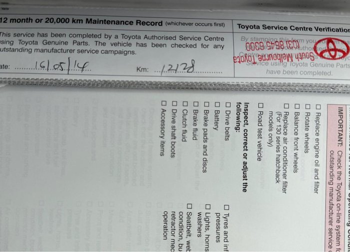 2013 Toyota Yaris YRS NCP131R Graphite