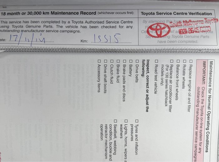 2013 Toyota Yaris YRS NCP131R Graphite