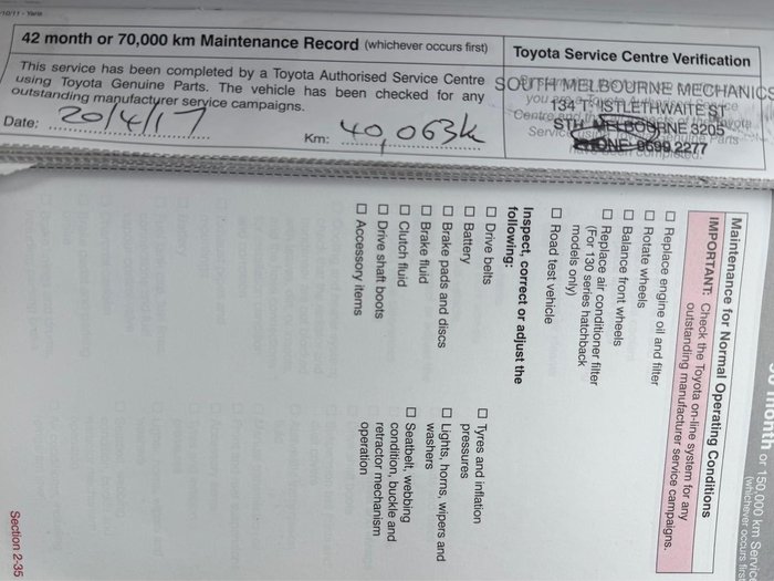 2013 Toyota Yaris YRS NCP131R Graphite