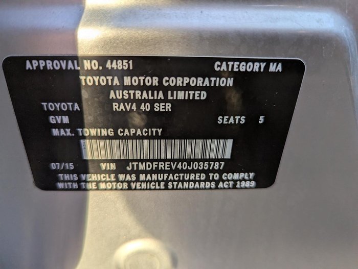 2015 Toyota RAV4 GXL ASA44R MY14 AWD Silver Pearl