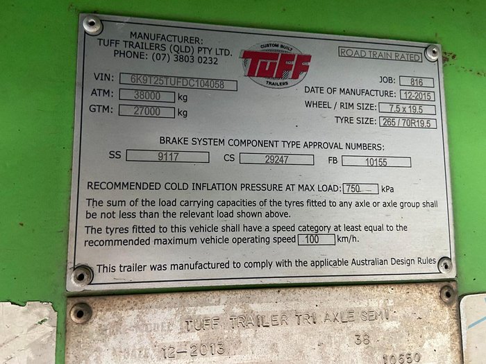 2013 Tuff Trailers Drop Deck Widening To 3.5Mtr