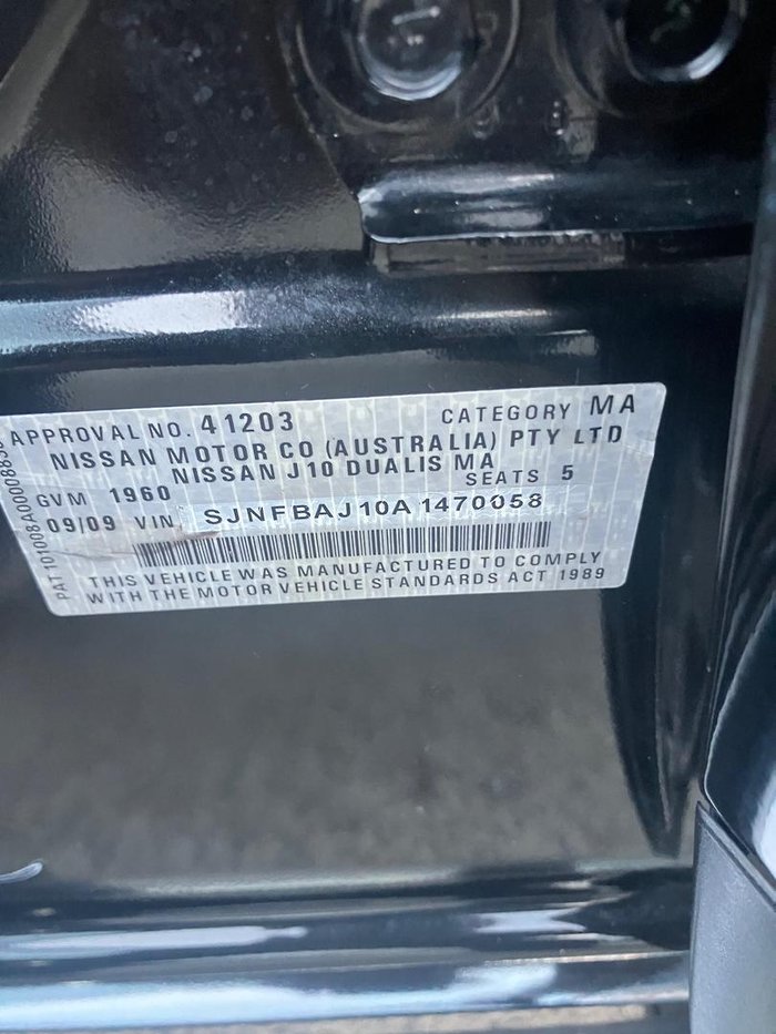 2009 Nissan Dualis Ti J10 MY09 Pearl Black