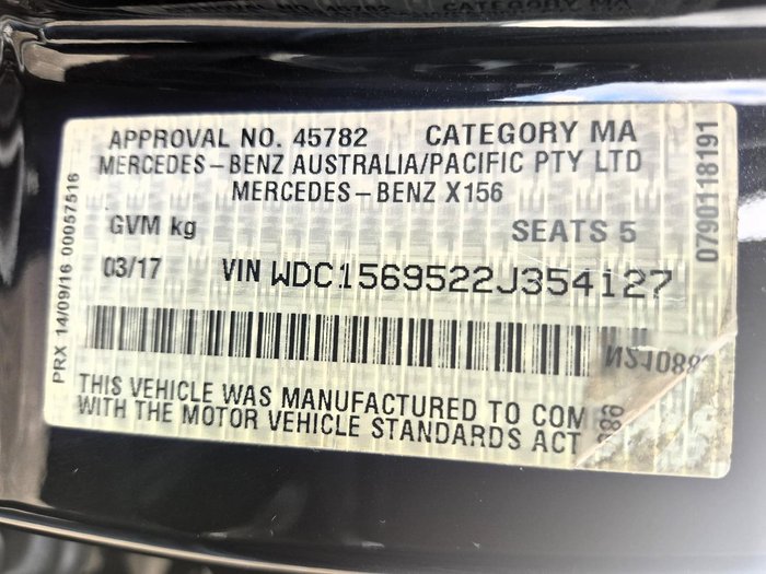 2017 Mercedes-Benz GLA-Class GLA45 AMG X156 Four Wheel Drive Cosmos Black